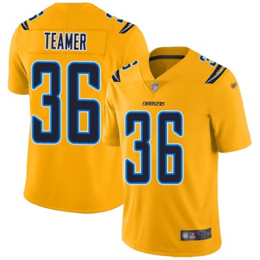 Los Angeles Chargers NFL Football Roderic Teamer Gold Jersey Youth Limited #36 Inverted Legend->youth nfl jersey->Youth Jersey